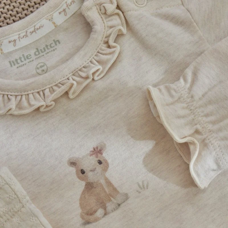 Боди с Дълъг Ръкав Safari Friends Vanilla Melange