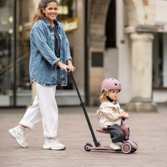Детска Тротинетка с Дръжка за Бутане Scoot & Ride, Push and Go Wildberry