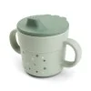 Чаша против разливане с дръжки Happy dots Green