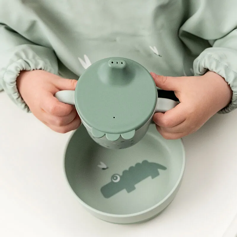 Чаша против разливане с дръжки Happy dots Green