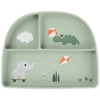 Чиния с Разделения Stick&Stay Playground Green