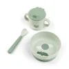 Комплект за първо хранене с вакуум 3 части Happy clouds Green