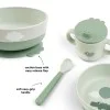 Комплект за първо хранене с вакуум 3 части Happy clouds Green