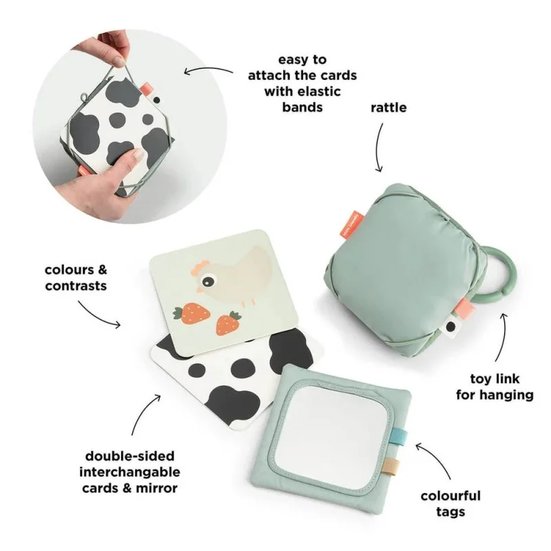 Контрастни Карти за Бебе Tiny Farm Green