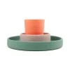 Силиконов комплект за храненен 3 части Croco Green / Powder / Coral