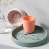 Силиконов комплект за храненен 3 части Croco Green / Powder / Coral