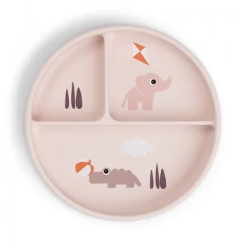Силиконова Чиния с разделения и вакуум Stick&Stay Playground Powder