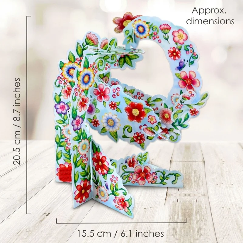 Картичка POP UP Pendulum - Happy Birthday Floral
