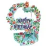 Картичка POP UP Pendulum - Happy Birthday Floral