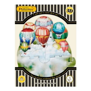 Картичка POP UP Pirouettes - Hot Air Balloons