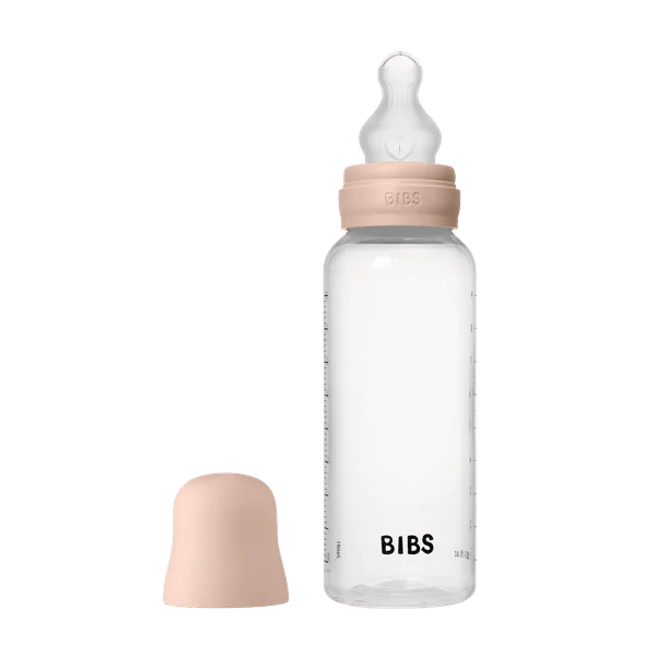 Комплект с Бебешка Бутилка BIBS Blush 270мл Среден Поток Силикон