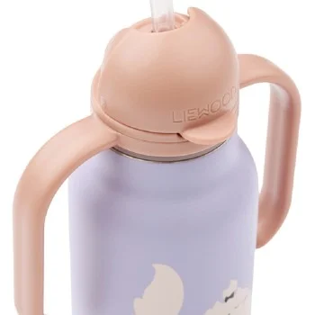 Термо Бутилка със Сламка 250 ml - Cat / Warm lilac