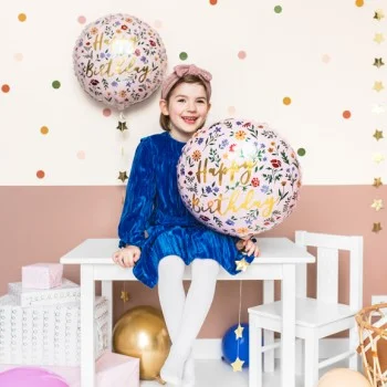 Фолиев Балон Happy Birthday Pink 45cm
