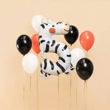 Фолиев Балон Цифра "5" Zebra 68x98 cm