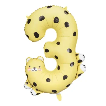 Фолиев Балон Цифра "3" Cheetah 68x98 cm