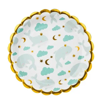 Хартиени чинии за парти Whale 18 cm - 6 броя