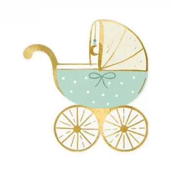 Парти Салфетки Baby Stroller, Blue 14x15 cm - 20 броя