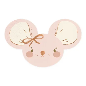 Парти Салфетки Mouse, Pink 16x10 cm - 20 броя