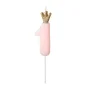  Свещ за Рожден ден Цифра "1" Pink 9.5cm