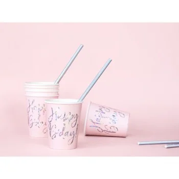 Сет Парти Чаши Happy B'day! Pink 220ml - 6 броя