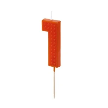Свещ за Рожден Ден Цифра "1" Red 6cm