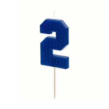 Свещ за Рожден Ден Цифра "2" Blue 6cm