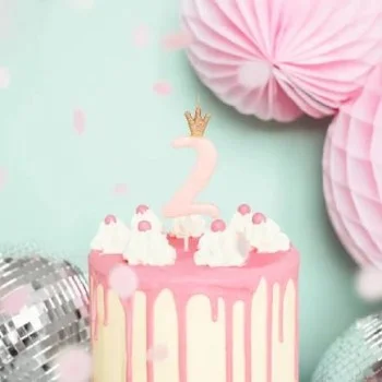 Свещ за Рожден Ден Цифра "2" Pink 9.5cm