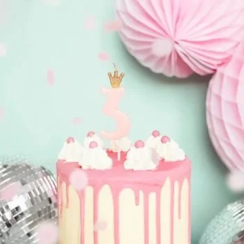 Свещ за Рожден Ден Цифра "3" Pink 9.5cm