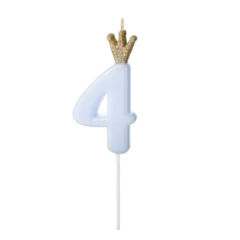 Свещ за Рожден Ден Цифра "4" Blue 9.5cm