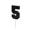 Свещ за Рожден Ден Цифра "5" Black 6cm