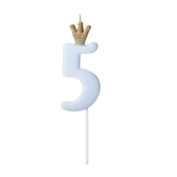 Свещ за Рожден Ден Цифра "5" Blue 9.5cm