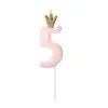 Свещ за Рожден Ден Цифра "5" Pink 9.5cm