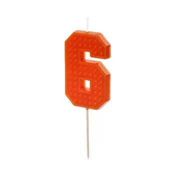 Свещ за Рожден Ден Цифра "6" Red 6cm