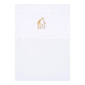 Бебешки Бродиран Чаршаф 110х140 см Safari Flamingo