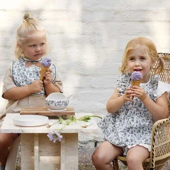Силиконов Сет с Вакуумно Дъно и Лъжичка Elodie, Garden Leo Toile