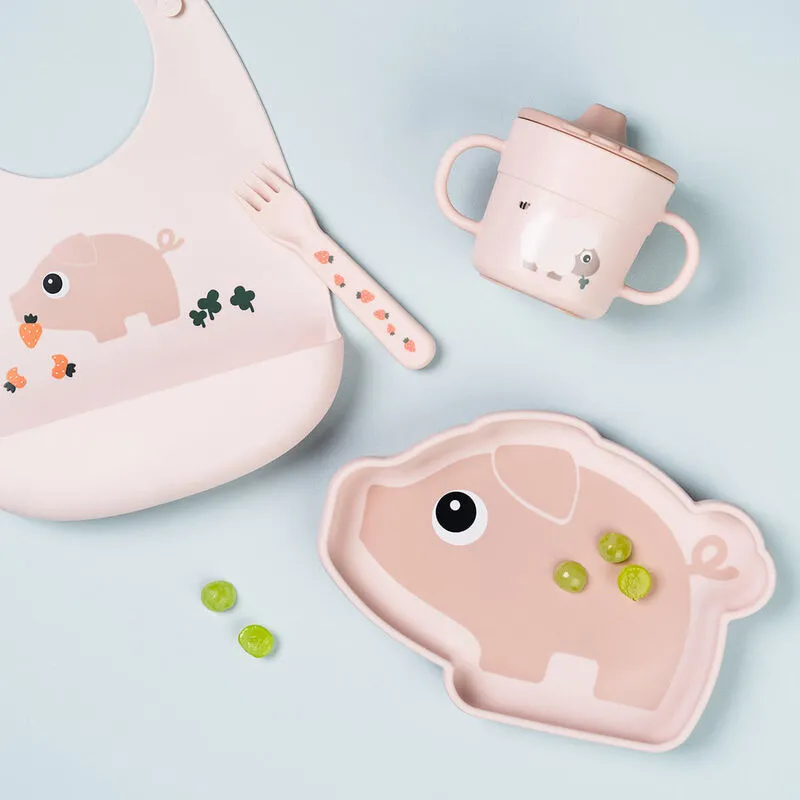 Силиконова чиния с вакуум Stick&Stay Pigee Powder