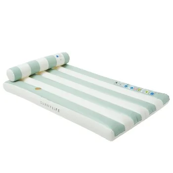 Надуваем дюшек SunnyLife Luxe Green Stripe