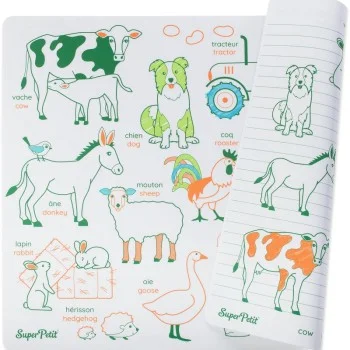 Силиконова Подложка с Маркери за Оцветяване - Farm Animals