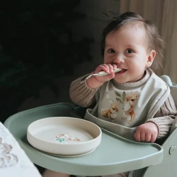 Силиконов Сет с Вакуумно Дъно и Прибори Elodie,  Bunny Darling